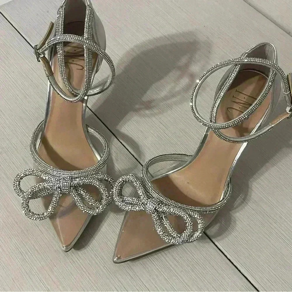 inc international concepts Women Slingback Stiletto Dress Pump Silver Bling 6M - Picture 8 of 13